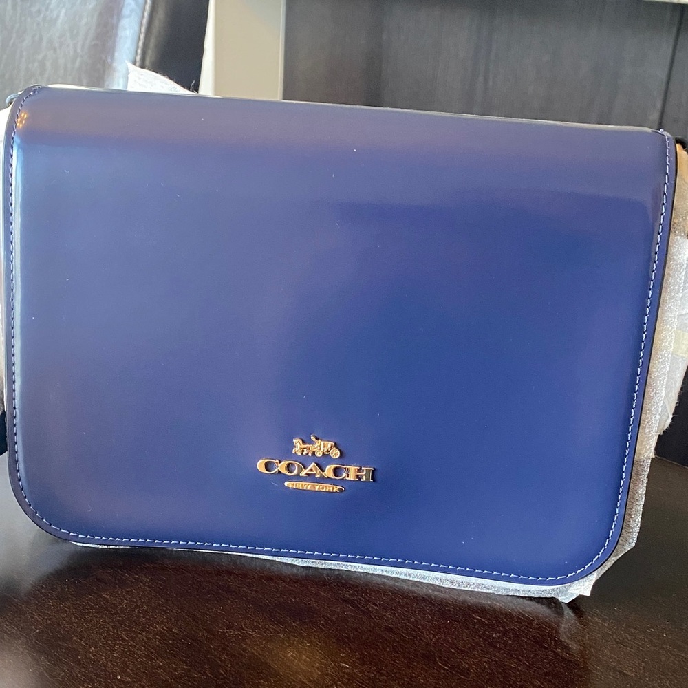 NWT Coach Navy Leather Shoulder Bag